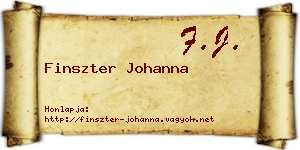 Finszter Johanna névjegykártya